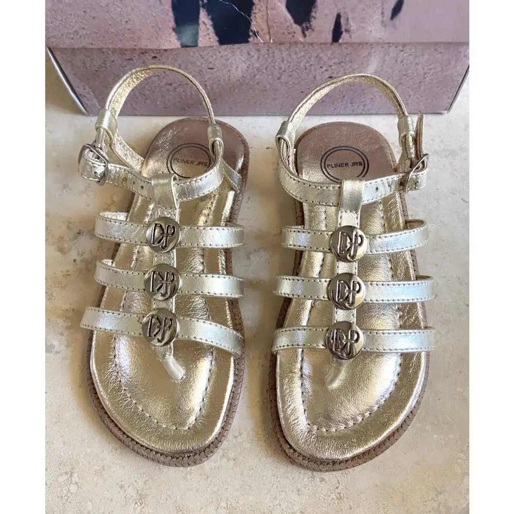 Donald Pliner Jr. New in Box $72 toddler girl's gold strappy sandals, 9.5/10